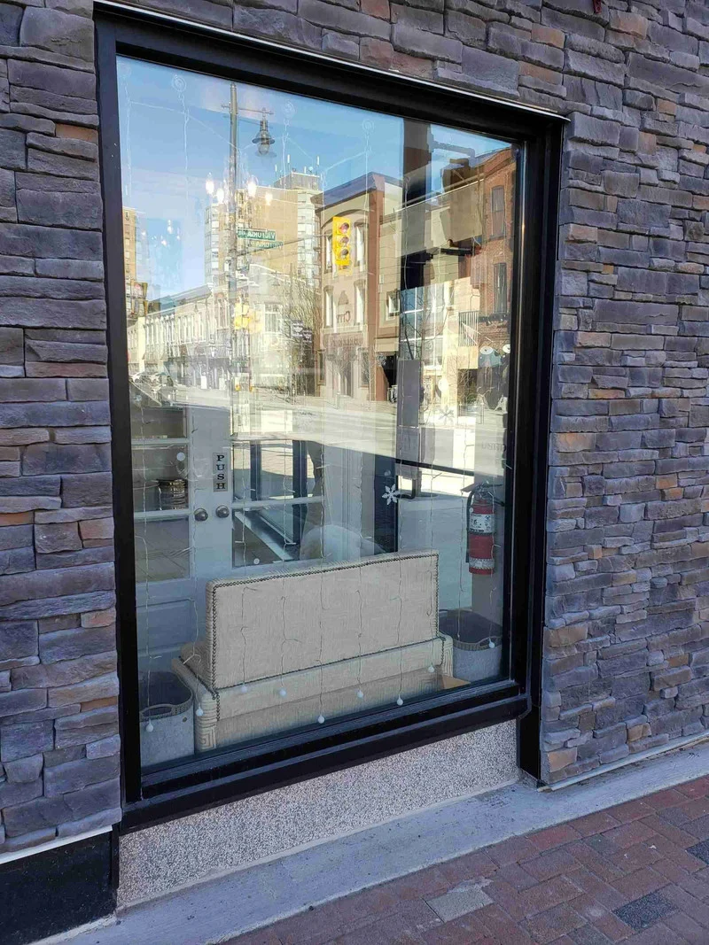 Glass storefront for a commercial business